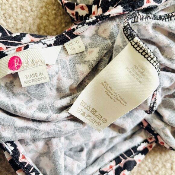 Boden Elodie Top - Faux Wrap Abstract Print V Neck Blouse Size 6 - Picture 8 of 8